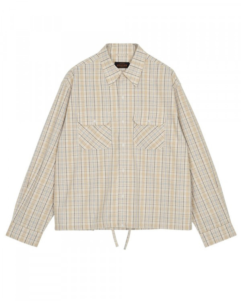 21FW TWO POCKET CHECK SHIRT BEIGE CHECK