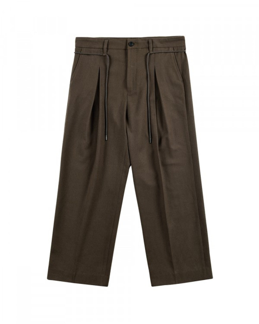 21FW WIDE FIT STRING WARM PANTS BROWN