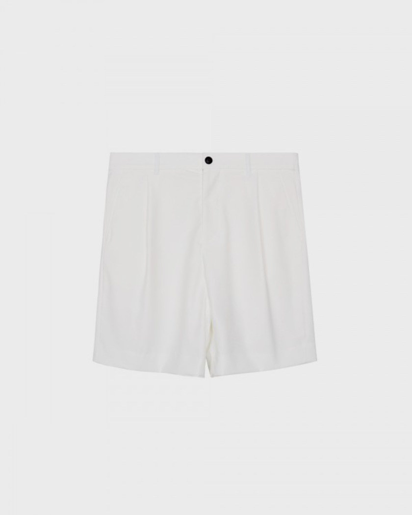 21SS WIDE FIT TR ONE TUCK SHORTS OFF WHITE