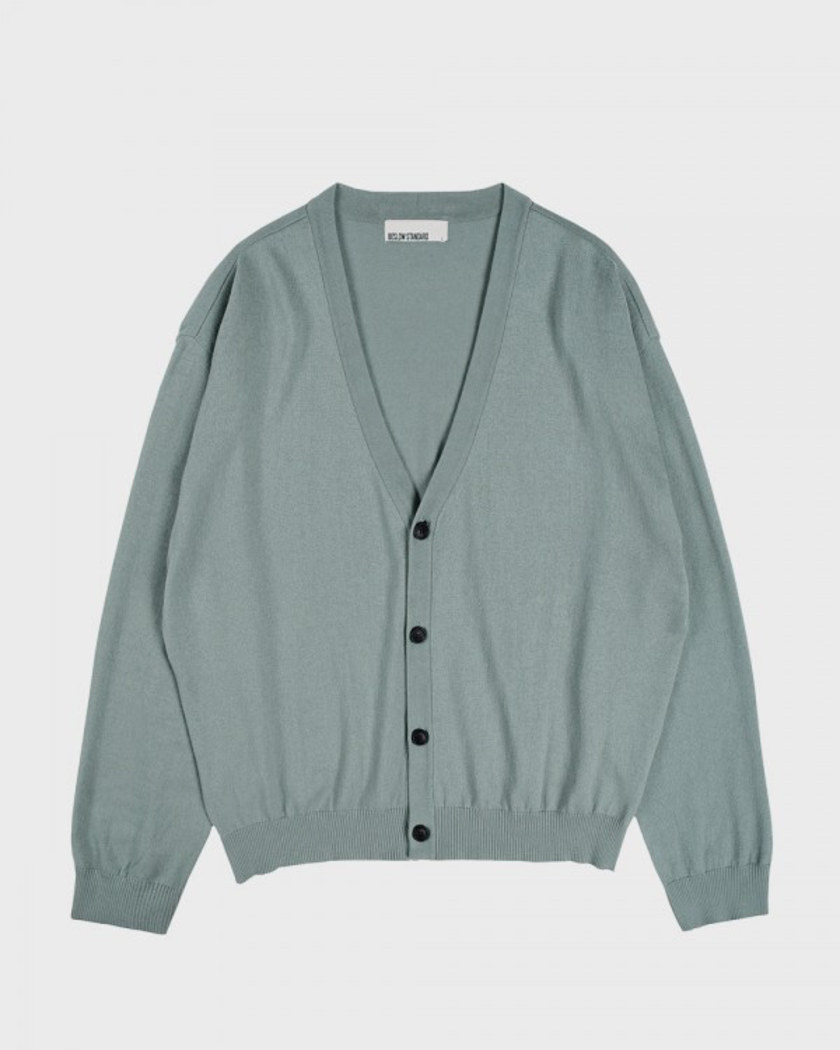 21SS LOOSE FIT V NECK CARDIGAN DUSTY GREEN