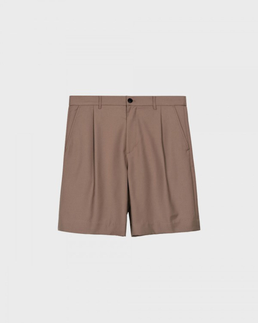 21SS WIDE FIT TR ONE TUCK SHORTS LIGHT BRICK