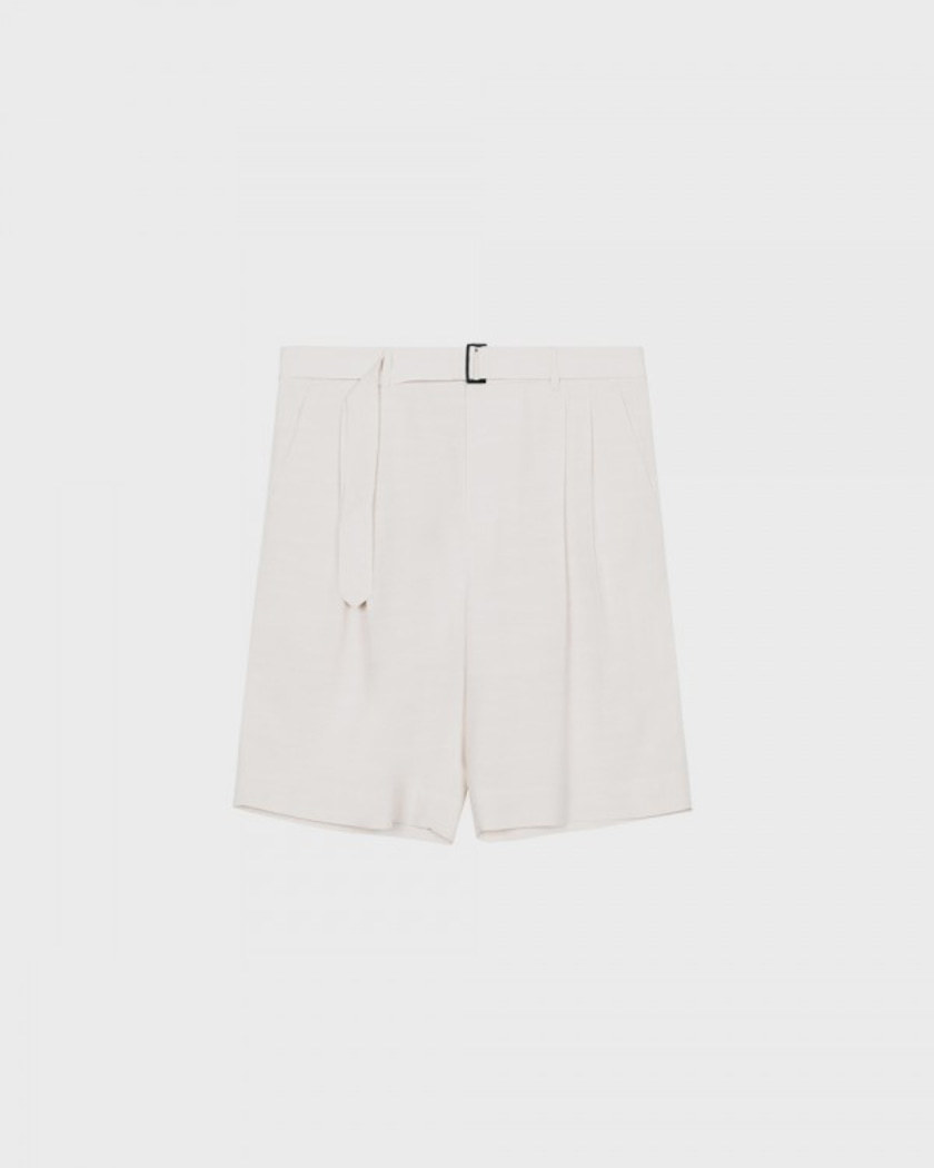 21SS COOL BELTED SHORTS ECRU