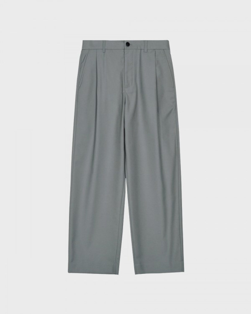 WIDE FIT TR ONE TUCK PANTS GREY