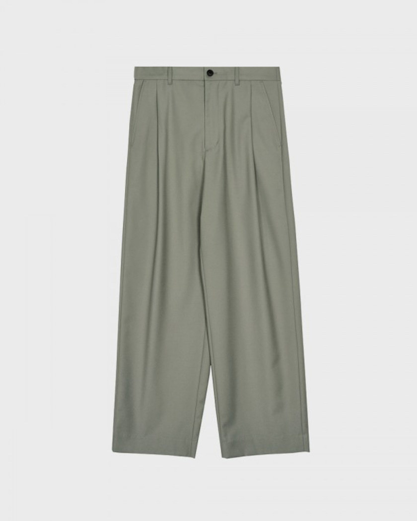 21SS WIDE FIT TR ONE TUCK PANTS DUSTY OLIVE