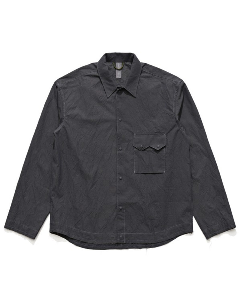 21FW UNAFFECTED CROPPED WESTERN SHIRT CHARCOAL BLUE