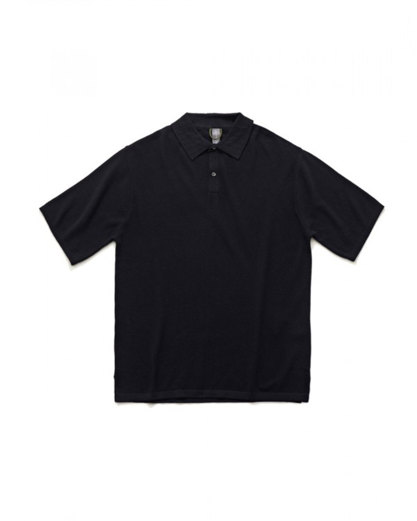 22SS UNAFFECTED KNITTED POLO SHIRT NAVY