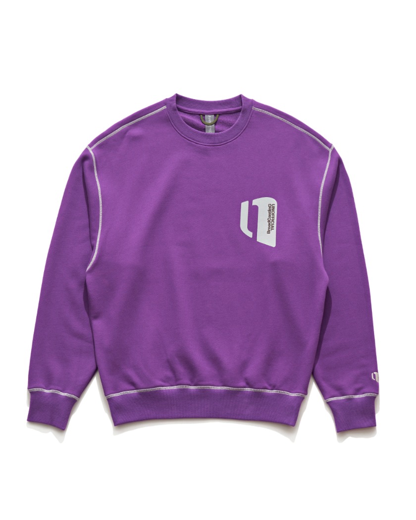 22FW UNAFFECTED UNOFFICIAL LOGO SWEAT ROYAL PURPLE