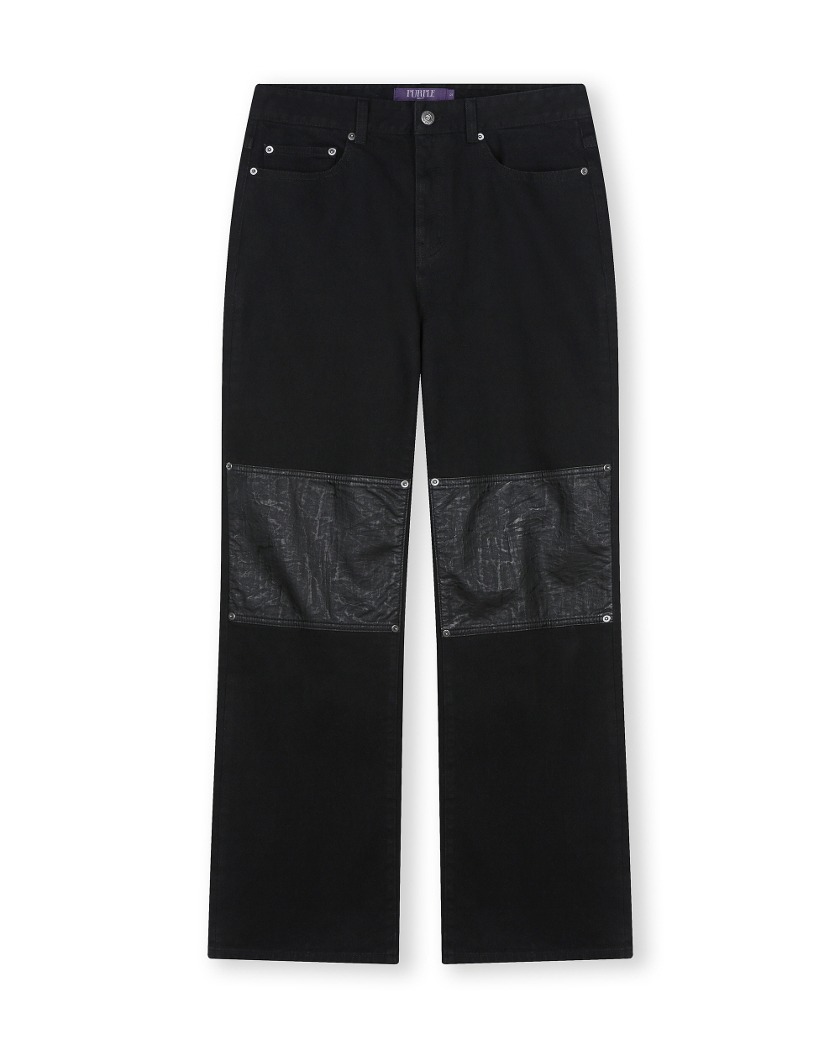 23SS DOUBLE KNEE FLARE JEANS FADE BLACK