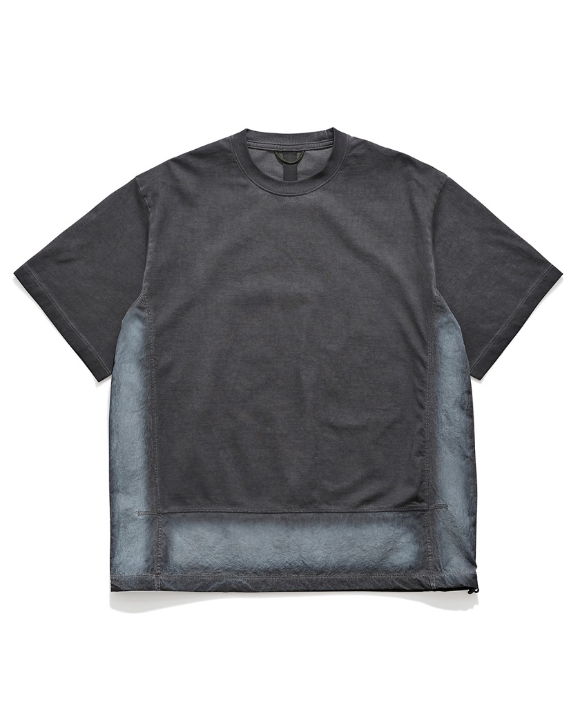 23SS UNAFFECTED OVERDYED CONTRAST PANEL T-SHIRT BLACK