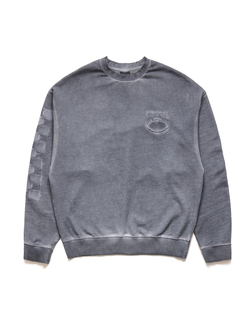 23SS UNAFFECTED OVERDYED HIGHSPEED SWEAT SHIRT CHARCOAL