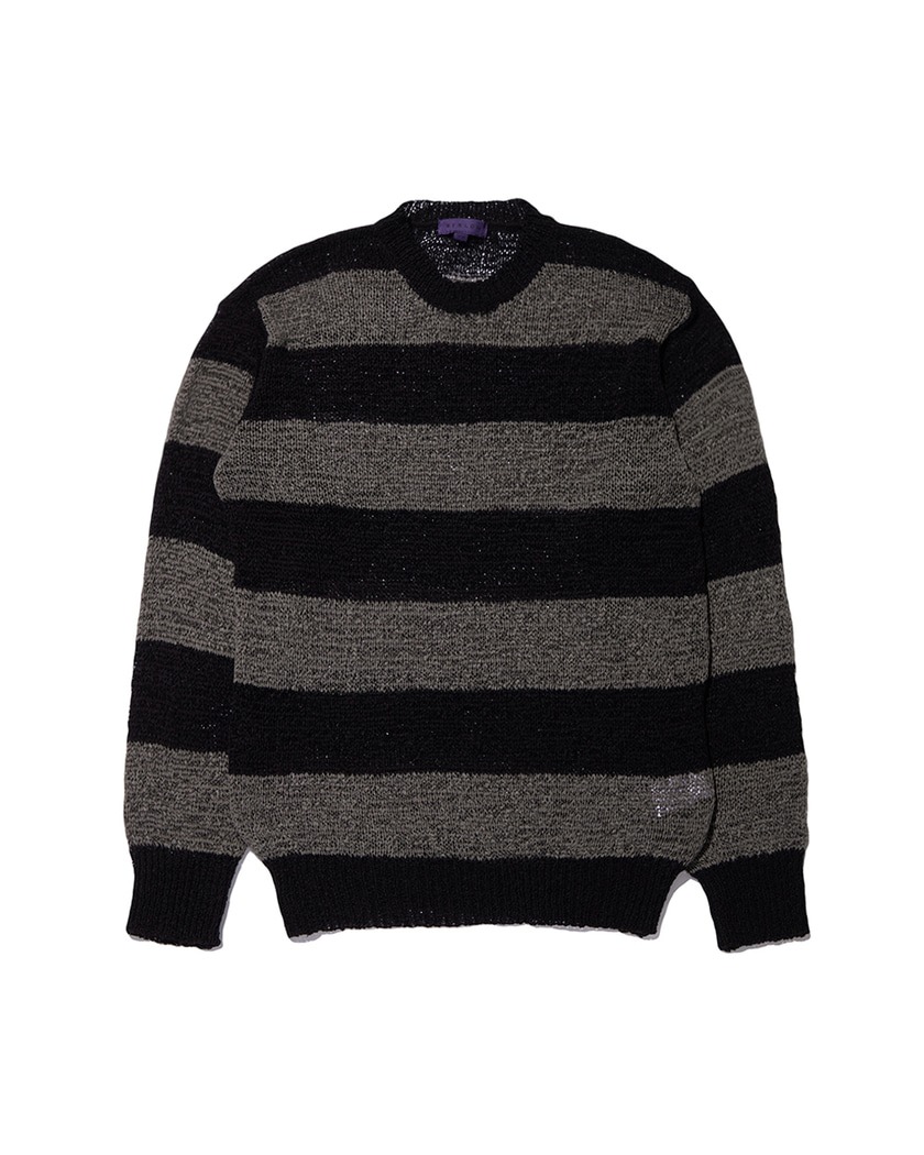 22SS LOOSE FIT STRIPE KNIT CHARCOAL
