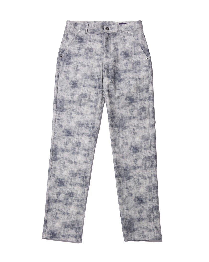 22SS PRINTED LEATHER PANTS LIGHT GREY