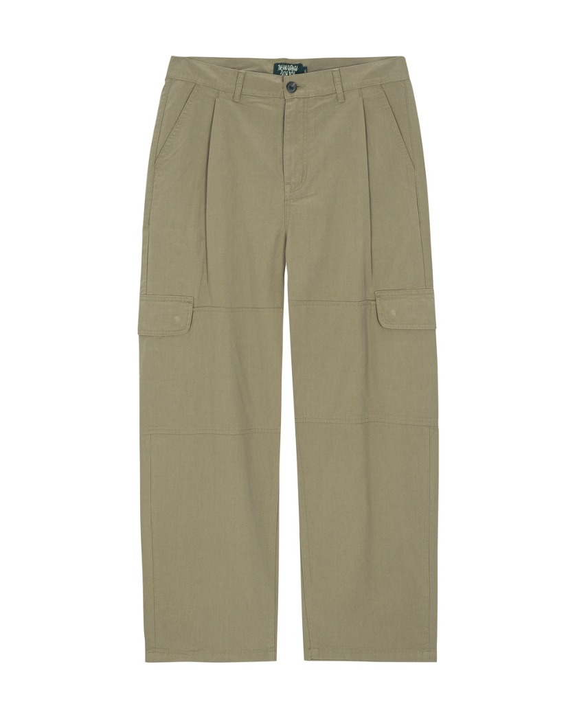 WIDE TAPERED FIT CARGO PANTS BEIGE