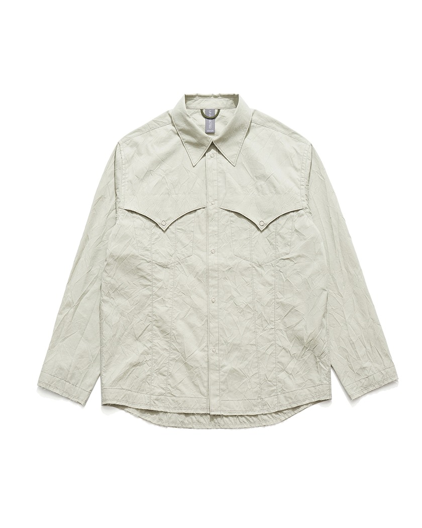 23FW UNAFFECTED CROPPED TRUCKER SHIRT SAND