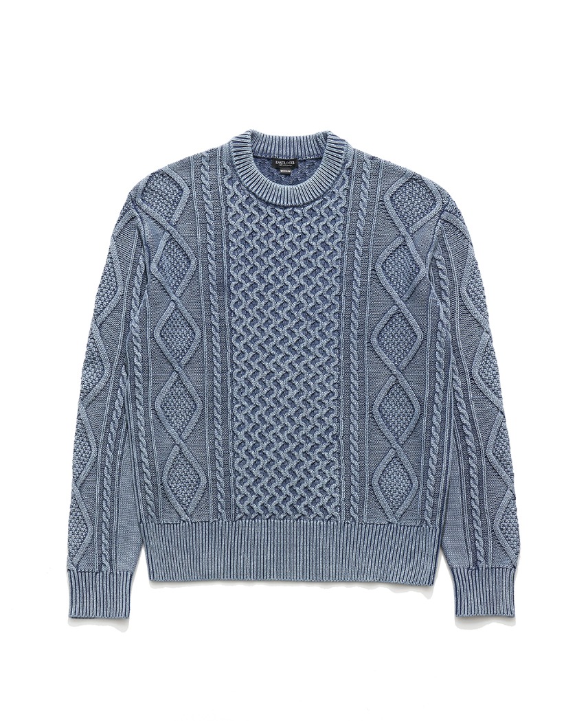 23FW EASTLOGUE DYED FISHERMAN SWEATER BLUE